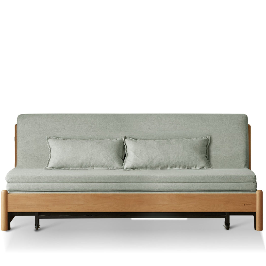 Scandinavian beech wood cotton fabric recliner 2 seater sofa bed flex detail 9.