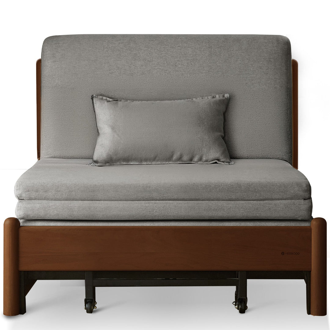 Scandinavian beech wood cotton fabric recliner 2 seater sofa bed flex detail 12.