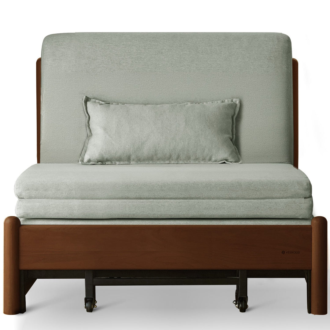 Scandinavian beech wood cotton fabric recliner 2 seater sofa bed flex detail 13.