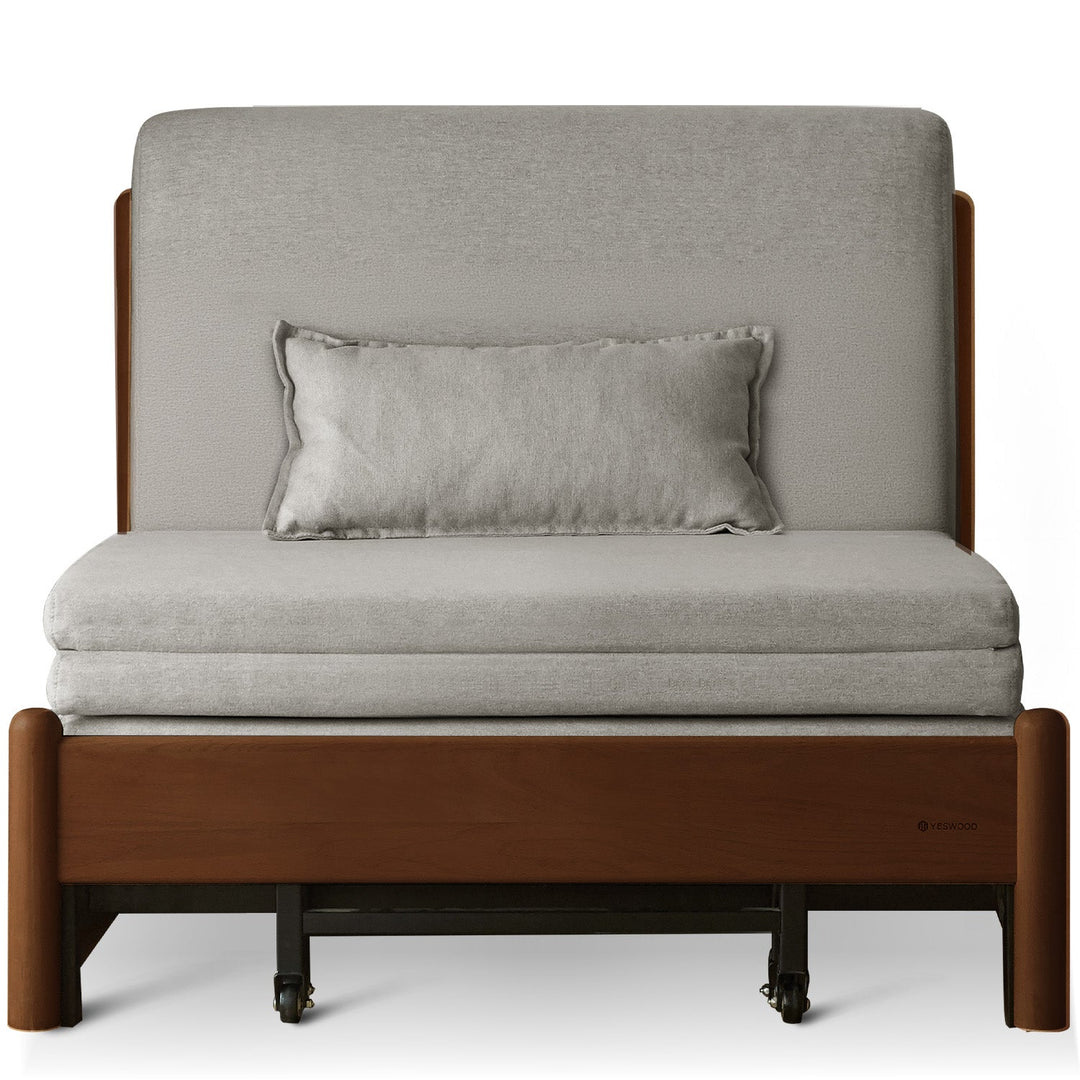 Scandinavian beech wood cotton fabric recliner 2 seater sofa bed flex detail 14.