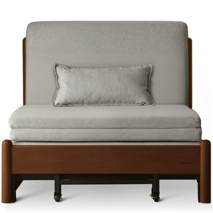 Scandinavian beech wood cotton fabric recliner 2 seater sofa bed flex detail 14.