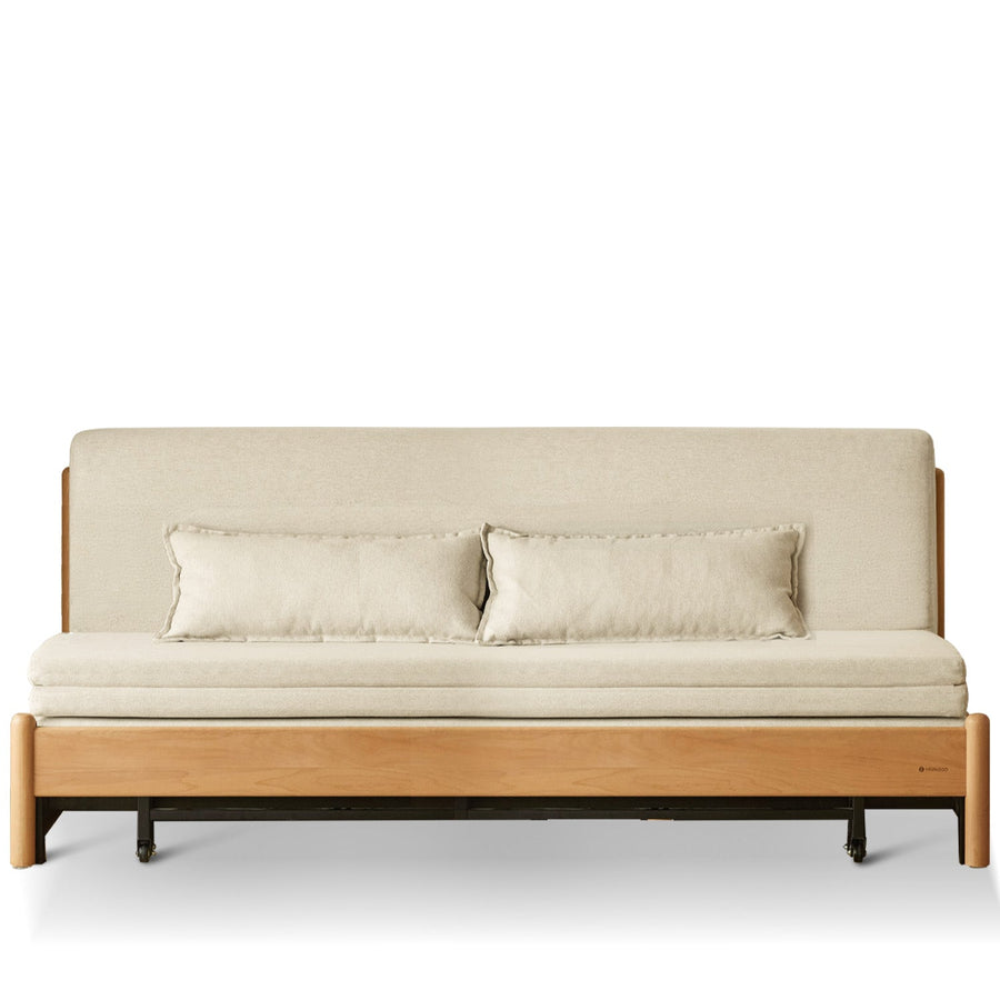 Scandinavian Beech Wood Cotton Fabric Recliner 2 Seater Sofa Bed FLEX