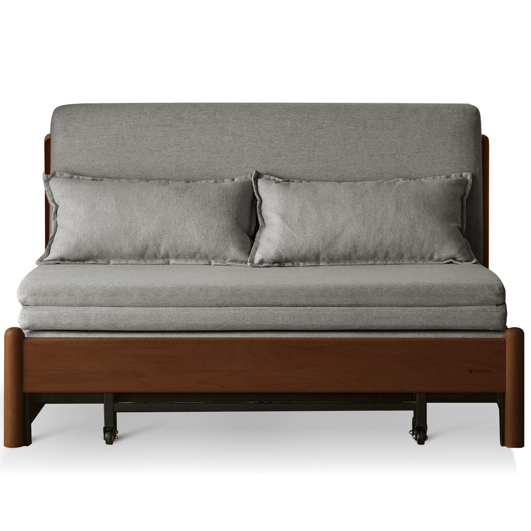 Scandinavian beech wood cotton fabric recliner 2 seater sofa bed flex detail 16.