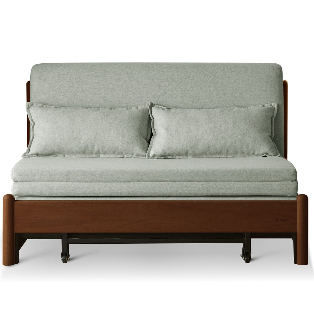 Scandinavian beech wood cotton fabric recliner 2 seater sofa bed flex detail 17.