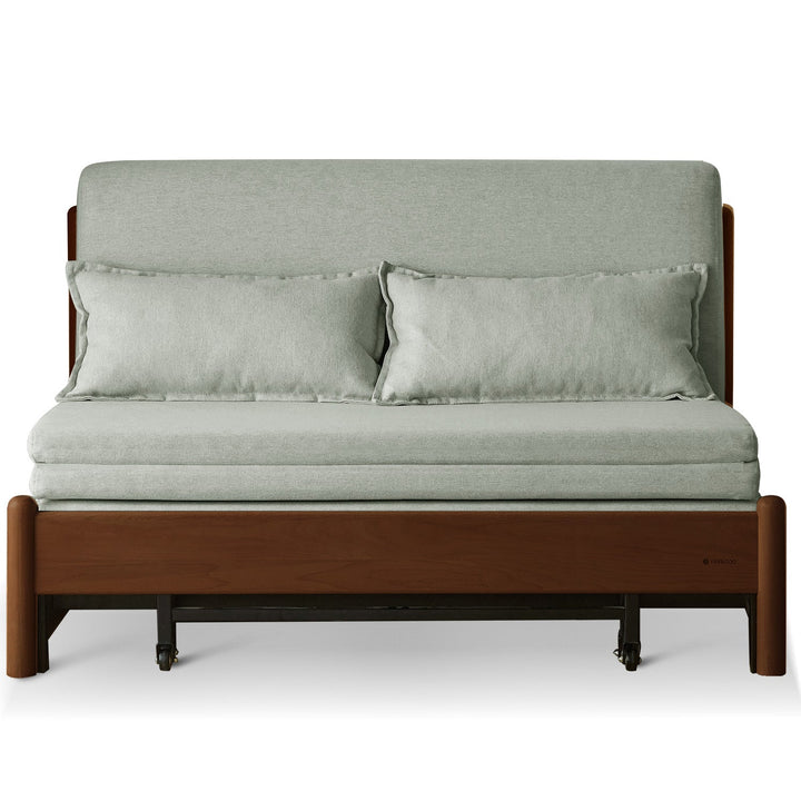 Scandinavian beech wood cotton fabric recliner 2 seater sofa bed flex detail 17.