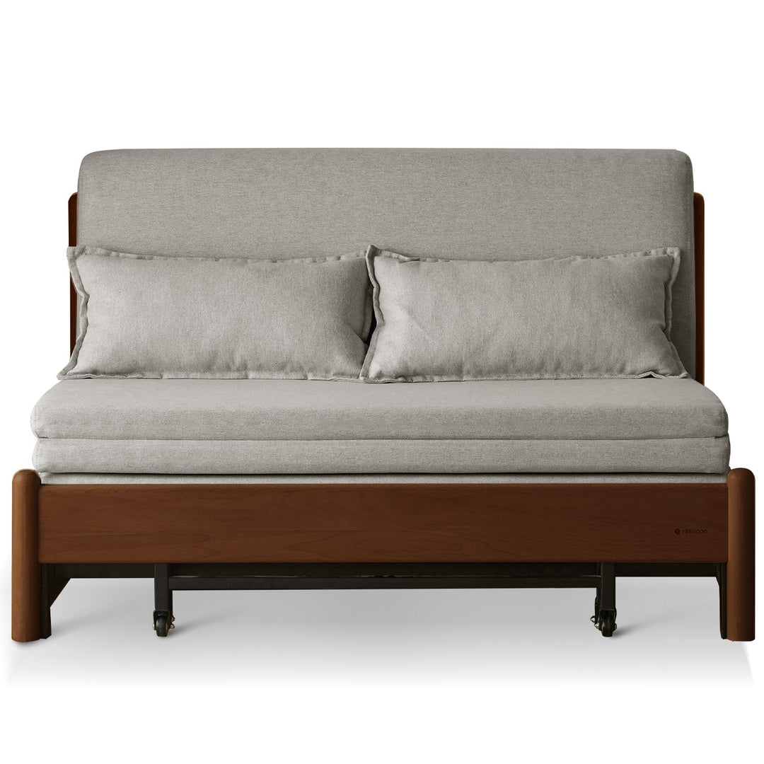 Scandinavian beech wood cotton fabric recliner 2 seater sofa bed flex detail 18.