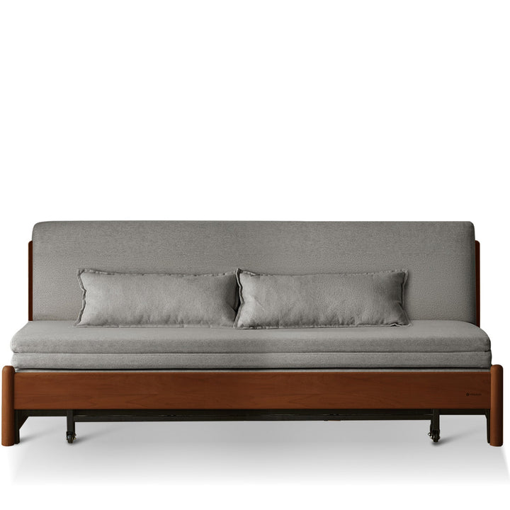 Scandinavian beech wood cotton fabric recliner 2 seater sofa bed flex detail 20.