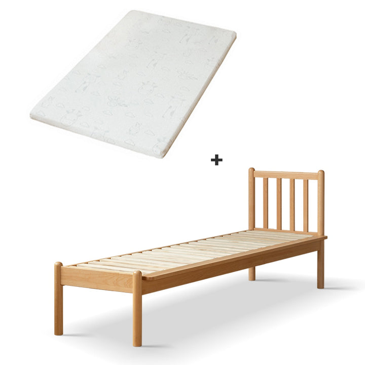 Scandinavian beech wood height adjustable kids sidecar bed with mattress anchor environmental situation.