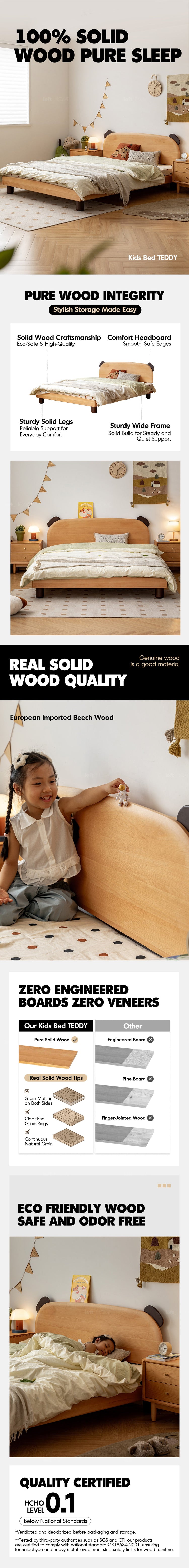 Scandinavian Beech Wood Kids Bed TEDDY Good to Know Preview-1