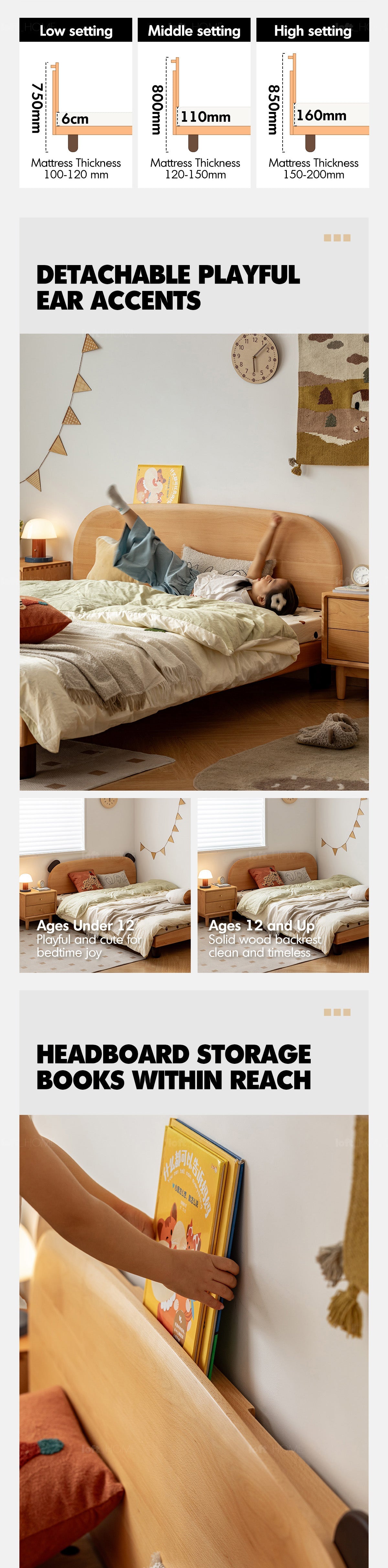 Scandinavian Beech Wood Kids Bed TEDDY More Details and Instruction_4