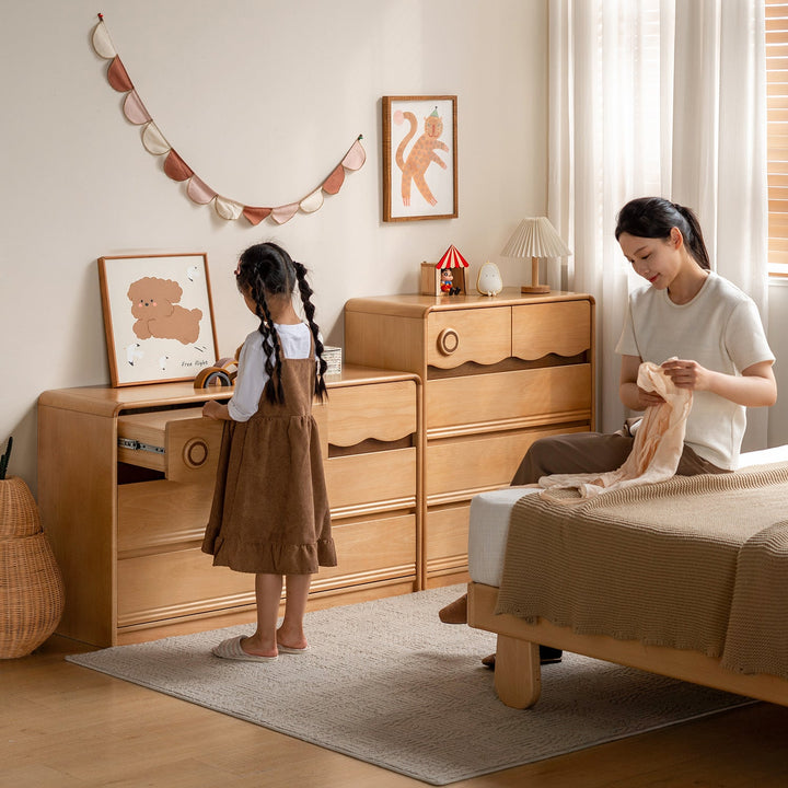 Scandinavian beech wood kids chest of drawers creamy size charts.