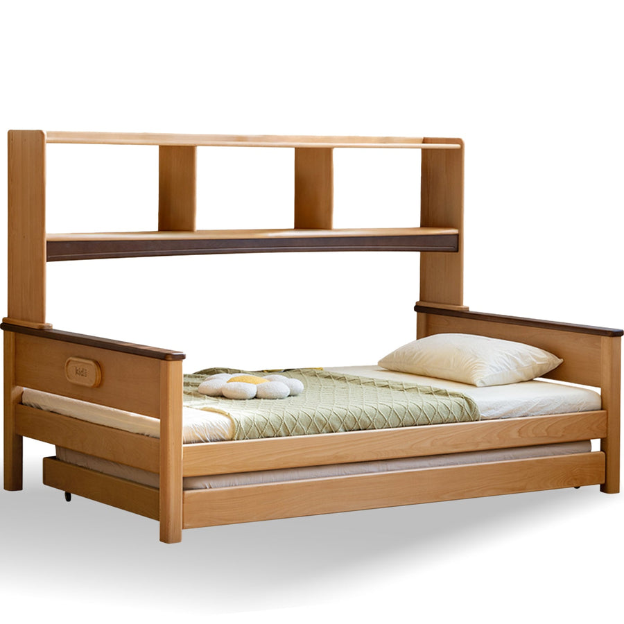 Scandinavian Beech Wood Kids Bunk Storage Bed VELTO