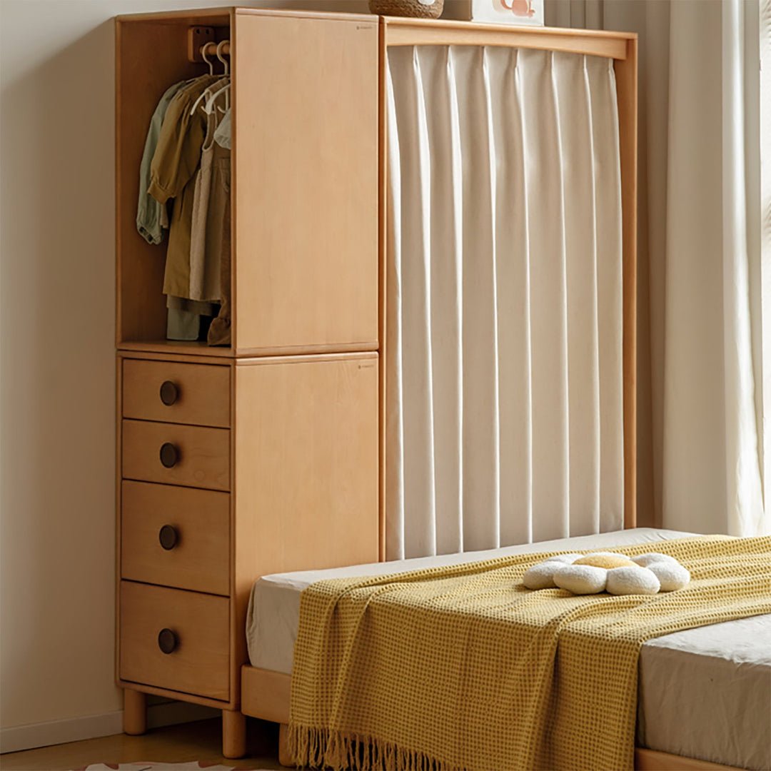 Scandinavian beech wood wardrobe peblo primary product view.
