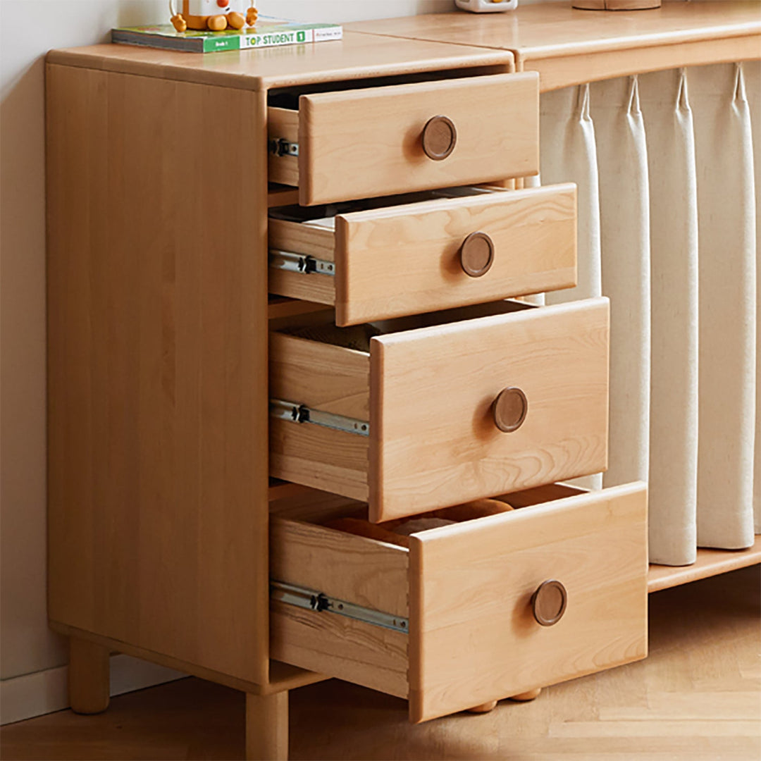 Scandinavian beech wood wardrobe peblo material variants.