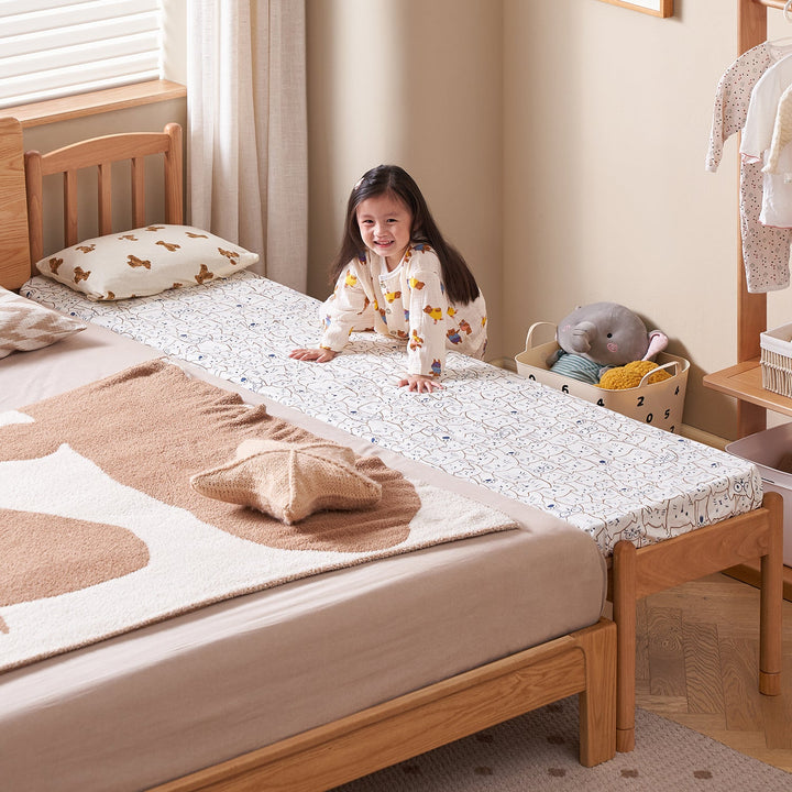Scandinavian birch wood kids sidecar bed with mattress set mika size charts.
