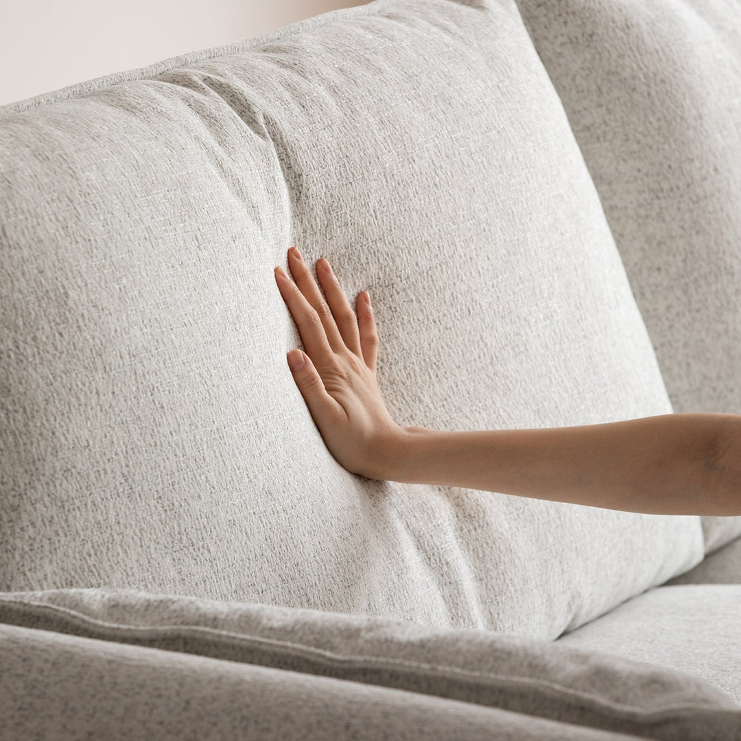 Scandinavian chenille velvet cherry wood 4 seater sofa sea salt environmental situation.