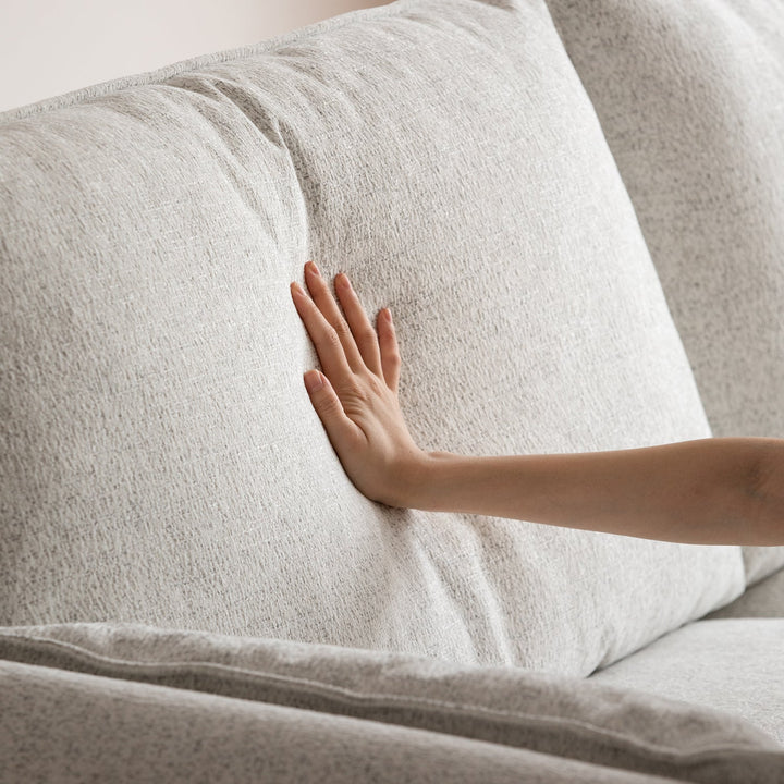 Scandinavian chenille velvet cherry wood 4 seater sofa sea salt environmental situation.