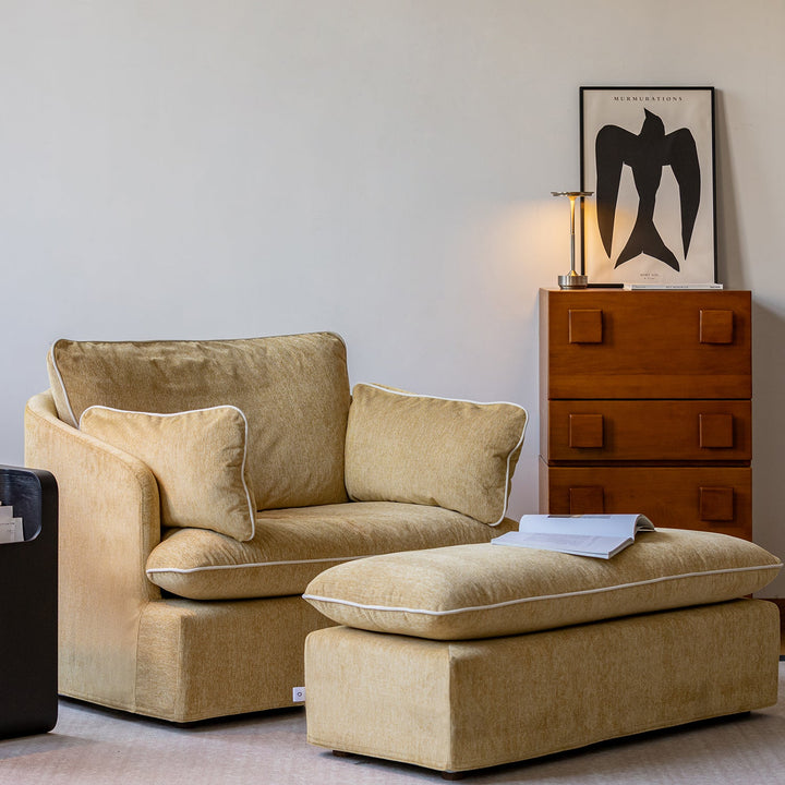 Scandinavian Chenille Velvet Fabric 1 Seater Sofa MIRA