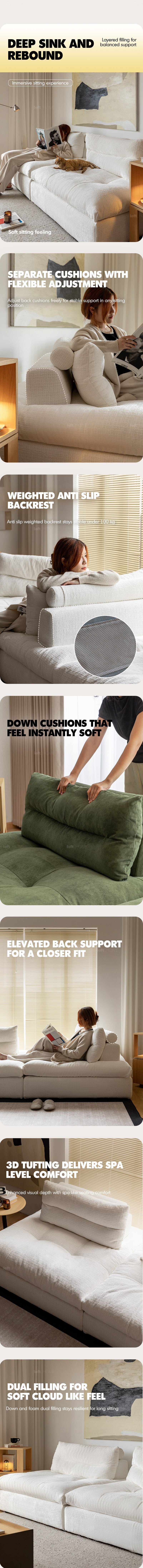 Scandinavian Chenille Velvet Fabric Modular 1 Seater Sofa GRAND More Details and Instruction_3