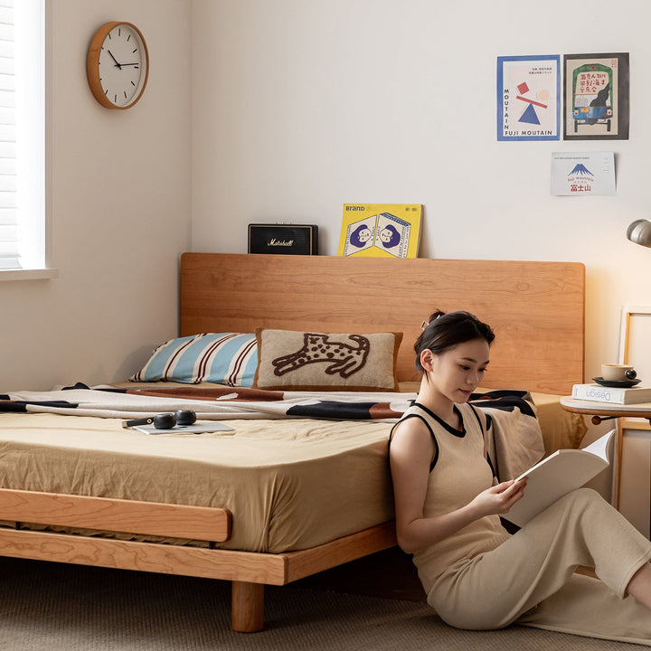 Scandinavian Cherry Wood Bed SMALL