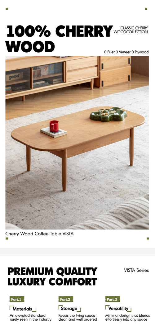 Scandinavian Cherry Wood Coffee Table VISTA Good to Know Preview-1