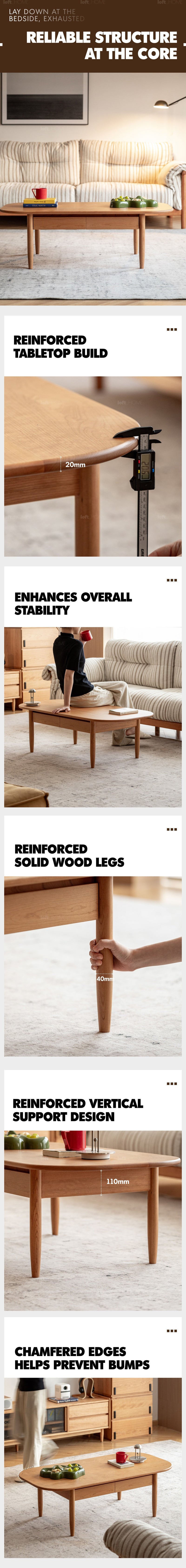 Scandinavian Cherry Wood Coffee Table VISTA More Details and Instruction_5