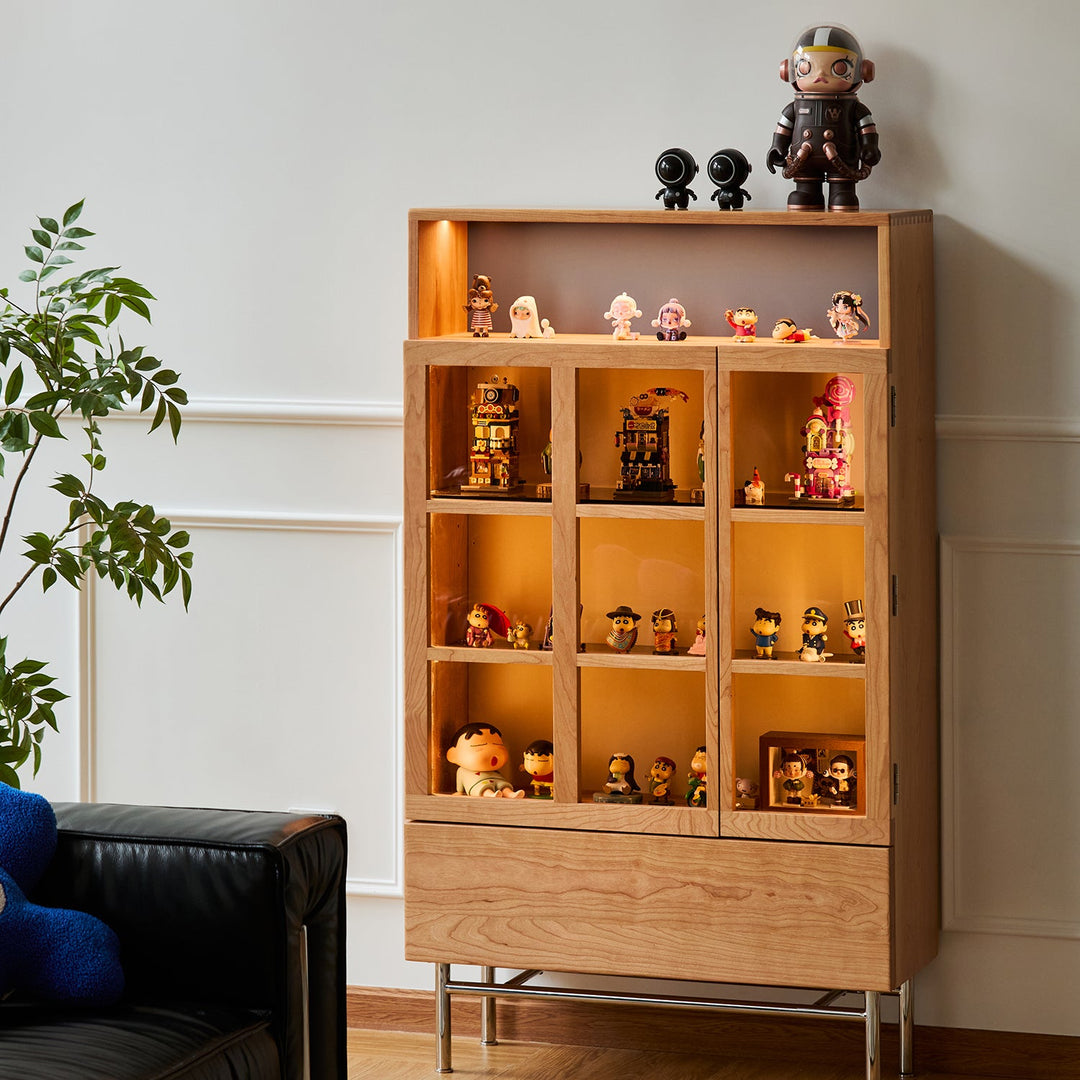 Scandinavian Cherry Wood Display Cabinet TIME