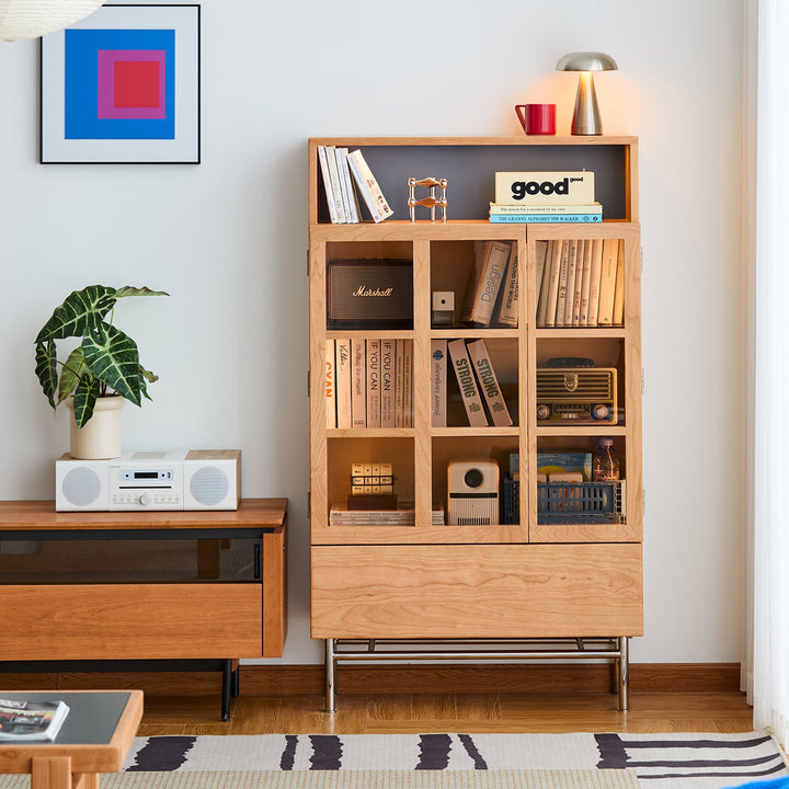 Scandinavian Cherry Wood Display Cabinet TIME
