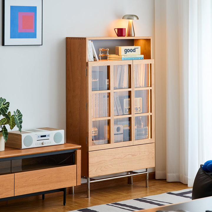 Scandinavian Cherry Wood Display Cabinet TIME