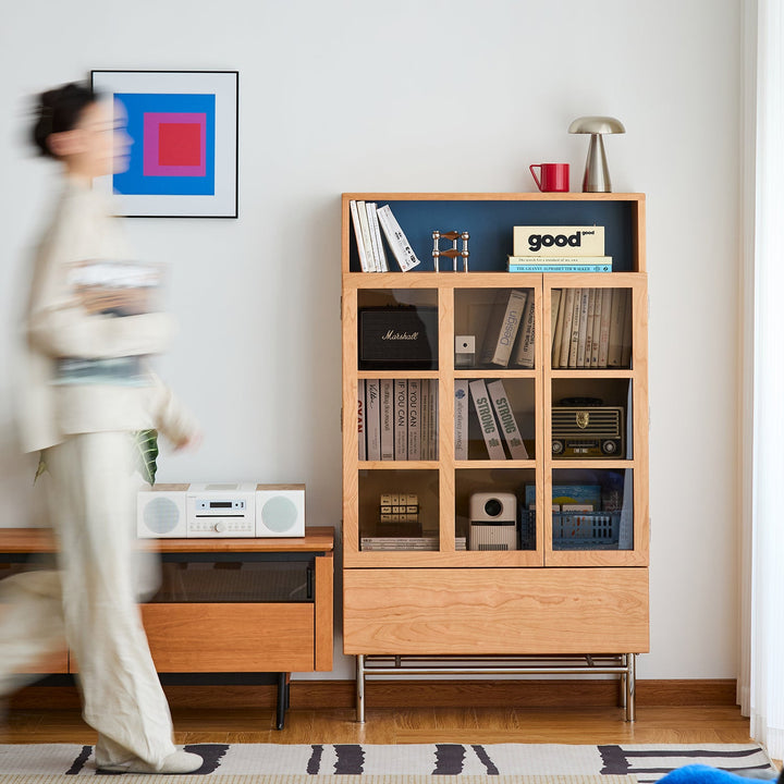 Scandinavian Cherry Wood Display Cabinet TIME