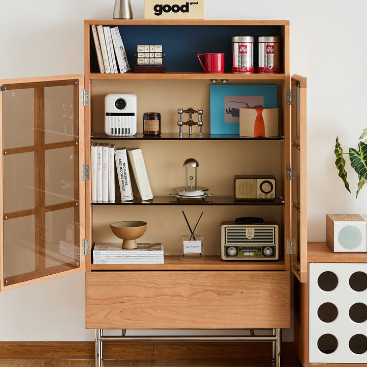 Scandinavian Cherry Wood Display Cabinet TIME