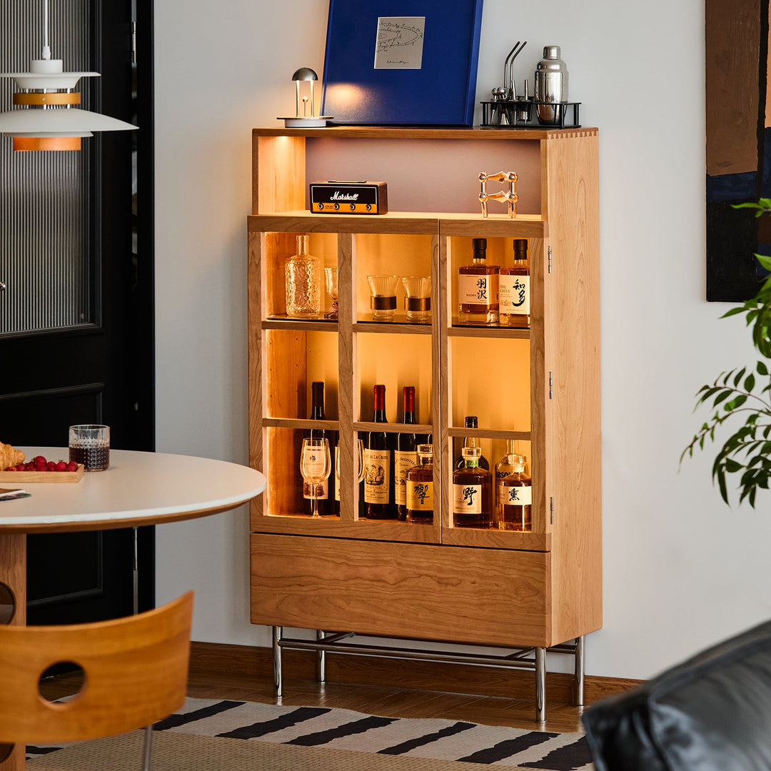 Scandinavian Cherry Wood Display Cabinet TIME