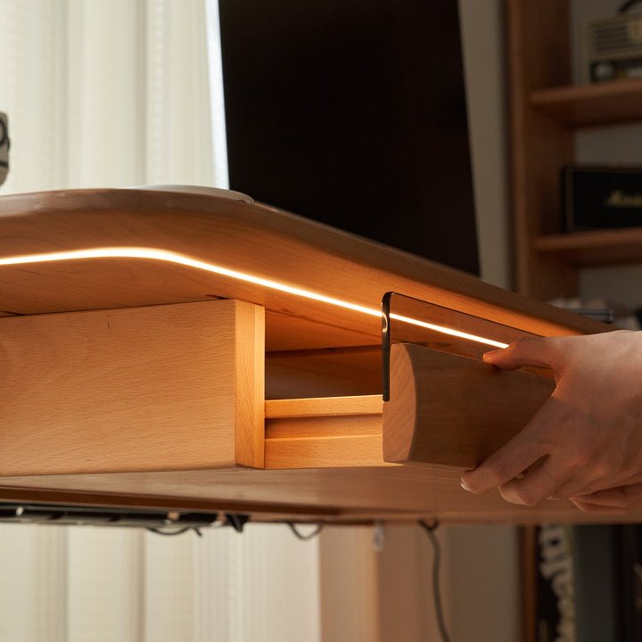 Scandinavian Cherry Wood Electric Height Adjustable Study Table UP