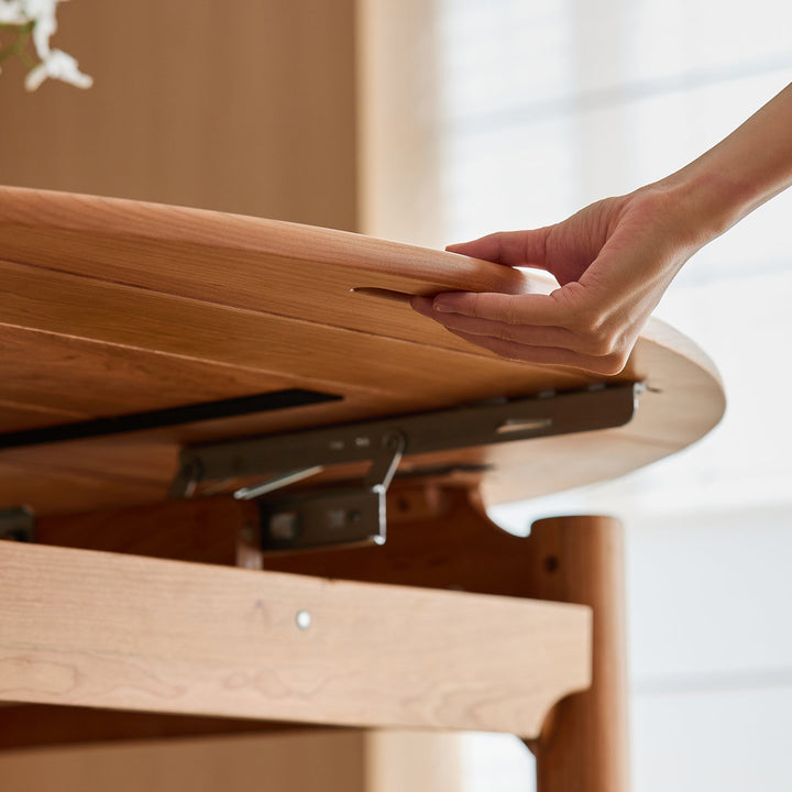 Scandinavian Cherry Wood Extendable Dining Table MINIMA