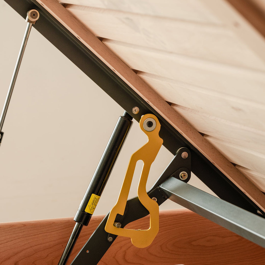 Scandinavian Cherry Wood Lift-Up Storage Platform Bed  BLUE WHALE