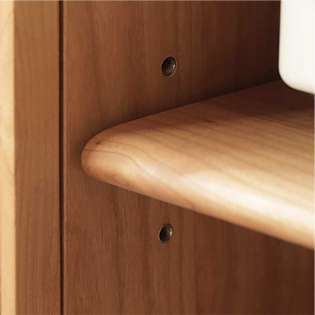 Scandinavian Cherry Wood Rattan TV Console RIVO