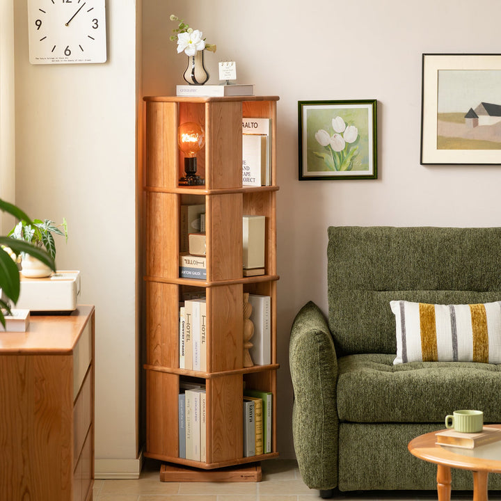 Scandinavian cherry wood revolving bookshelf rotterdam size charts.