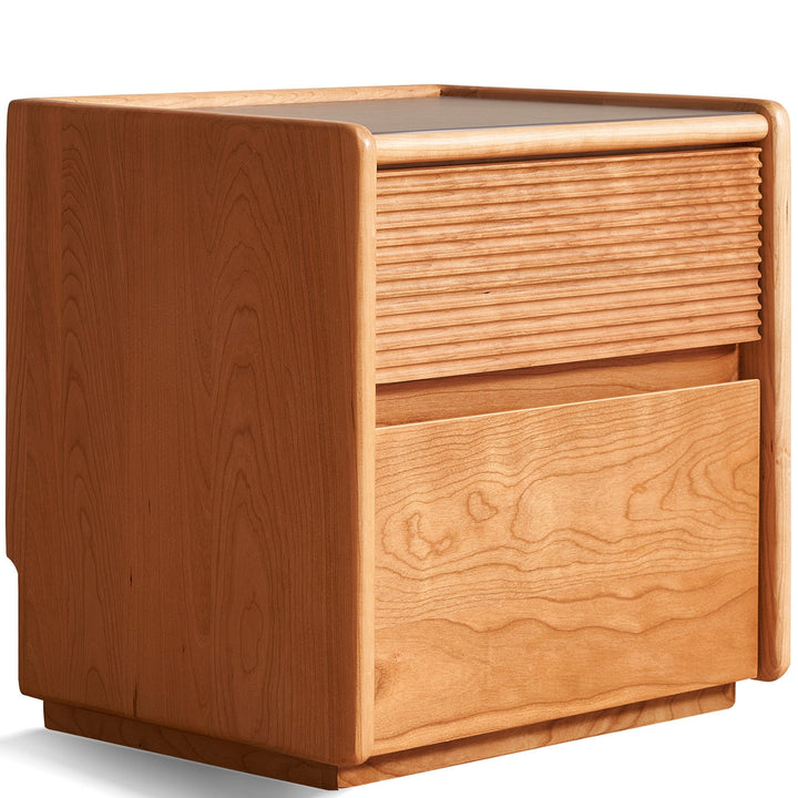 Scandinavian cherry wood side table auria in still life.