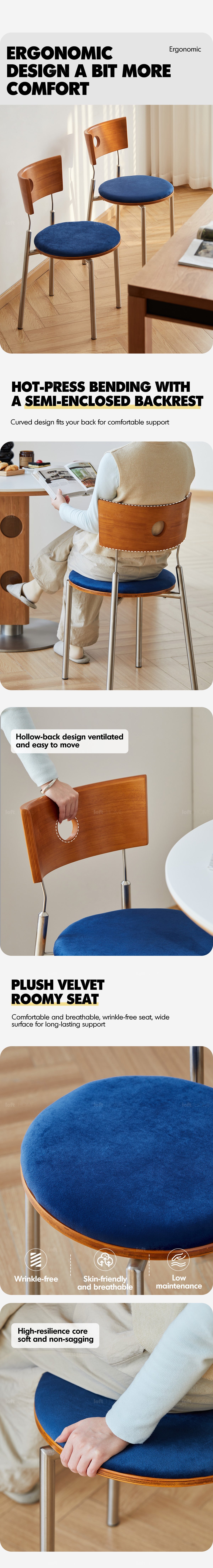 Bauhaus Cherry Wood Mix Weave Fabric Dining Chair TIMELESS More Details and Instruction_2