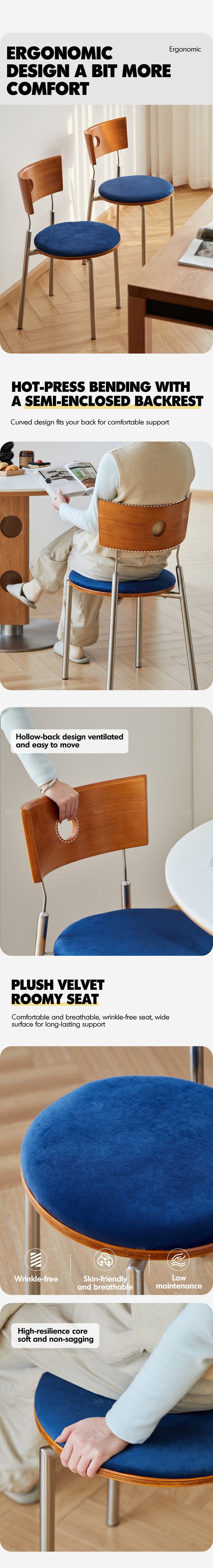 Bauhaus Cherry Wood Mix Weave Fabric Dining Chair TIMELESS More Details and Instruction_2