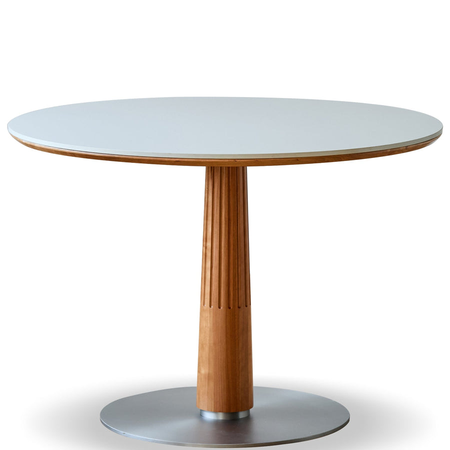 Scandinavian Cherry Wood Sintered Stone Round Dining Table GREY