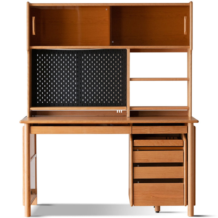 Scandinavian Cherry Wood Study Table With Shelf CAPE