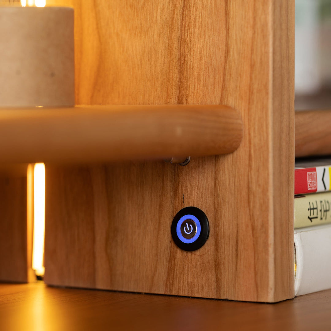 Scandinavian Cherry Wood Study Table With Shelf CAPE