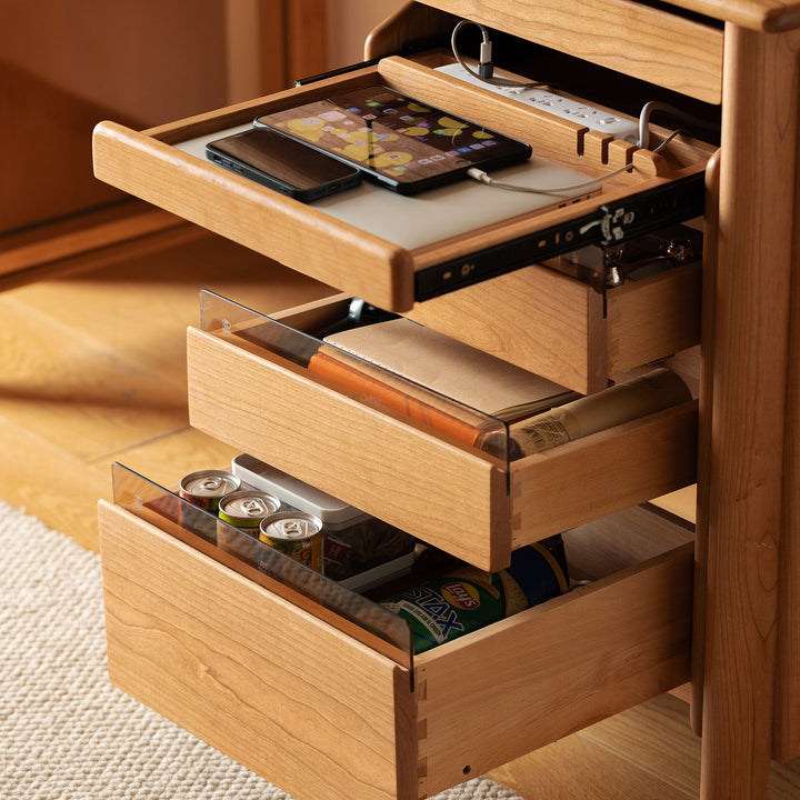 Scandinavian Cherry Wood Study Table With Shelf CAPE