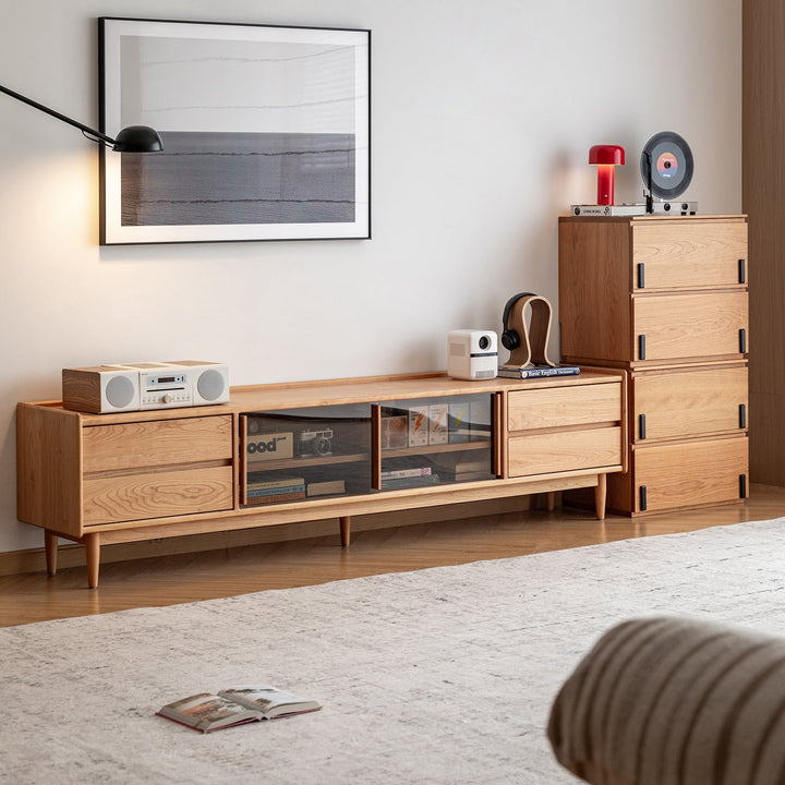 Scandinavian cherry wood tv console vista size charts.