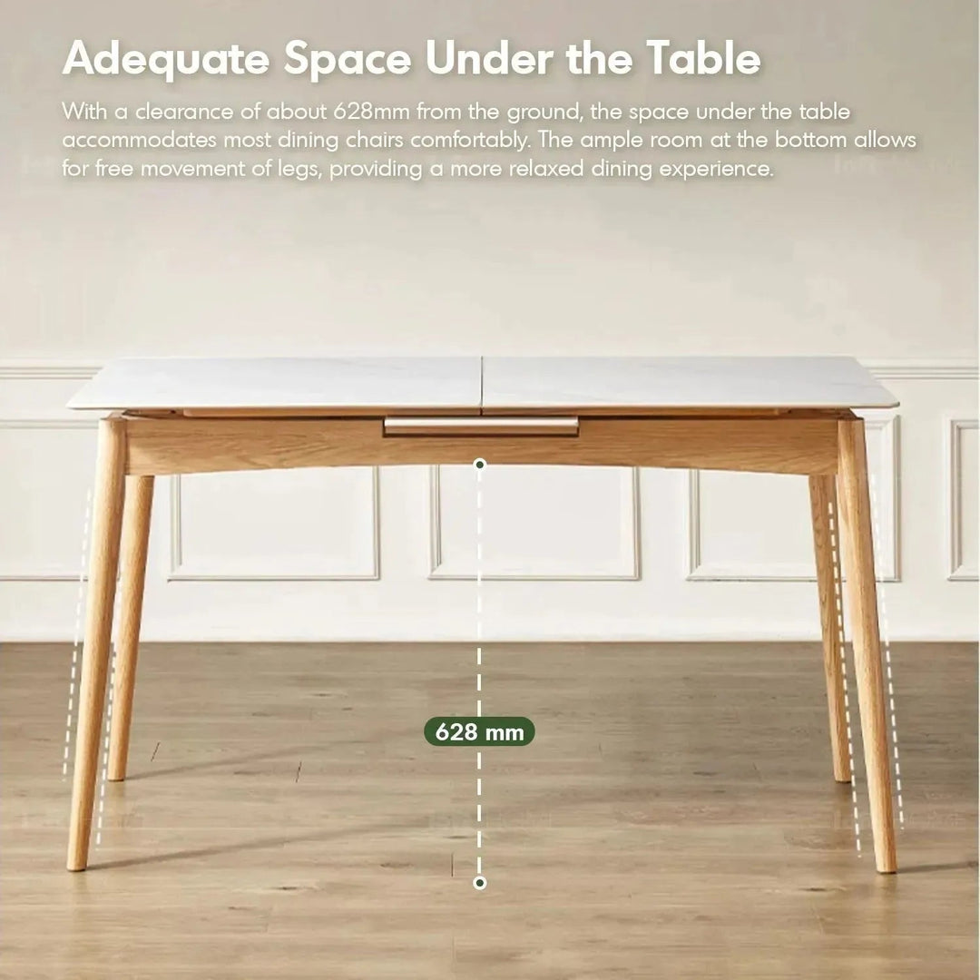 Scandinavian Extendable Sintered Stone Dining Table GRACEFUL CHARM