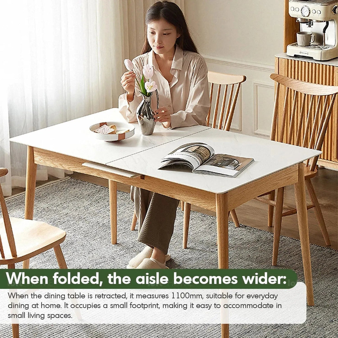 Scandinavian Extendable Sintered Stone Dining Table GRACEFUL CHARM