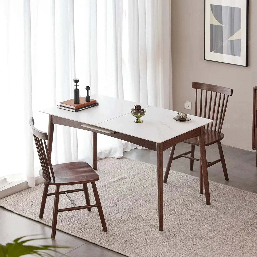 Scandinavian extendable sintered stone dining table graceful charm detail 7.