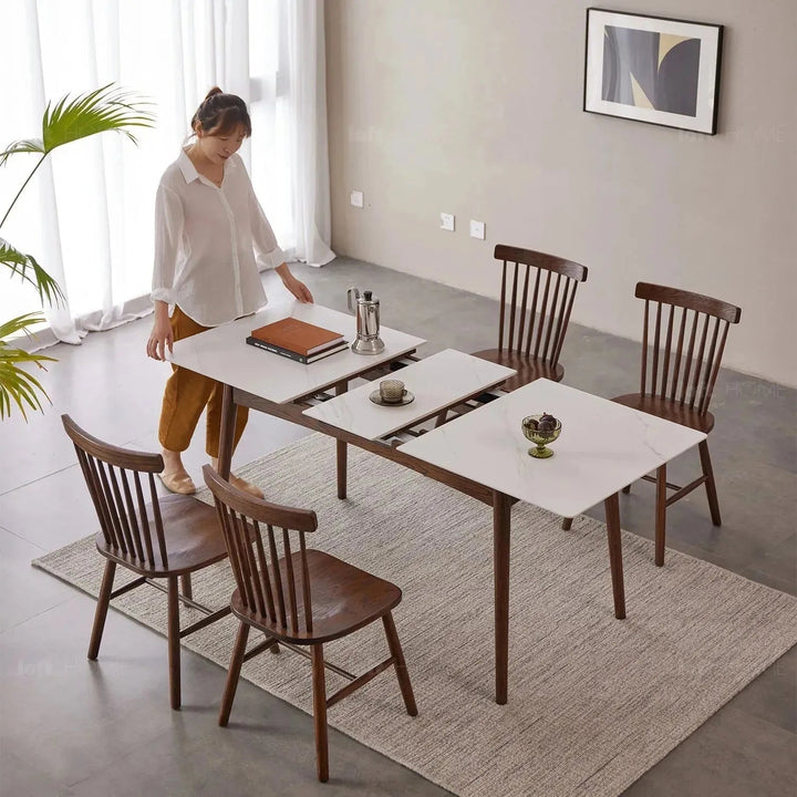 Scandinavian extendable sintered stone dining table graceful charm detail 8.
