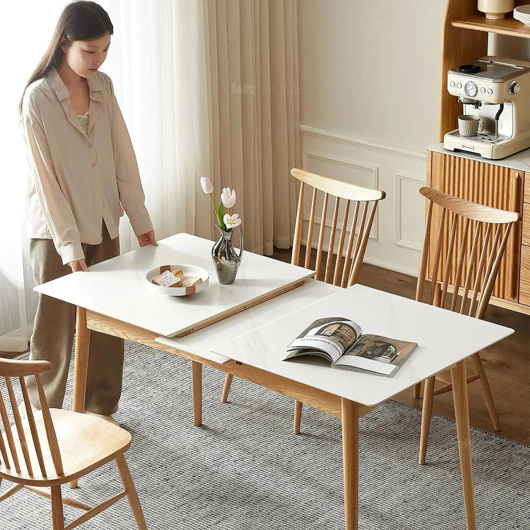 Scandinavian Extendable Sintered Stone Dining Table GRACEFUL CHARM